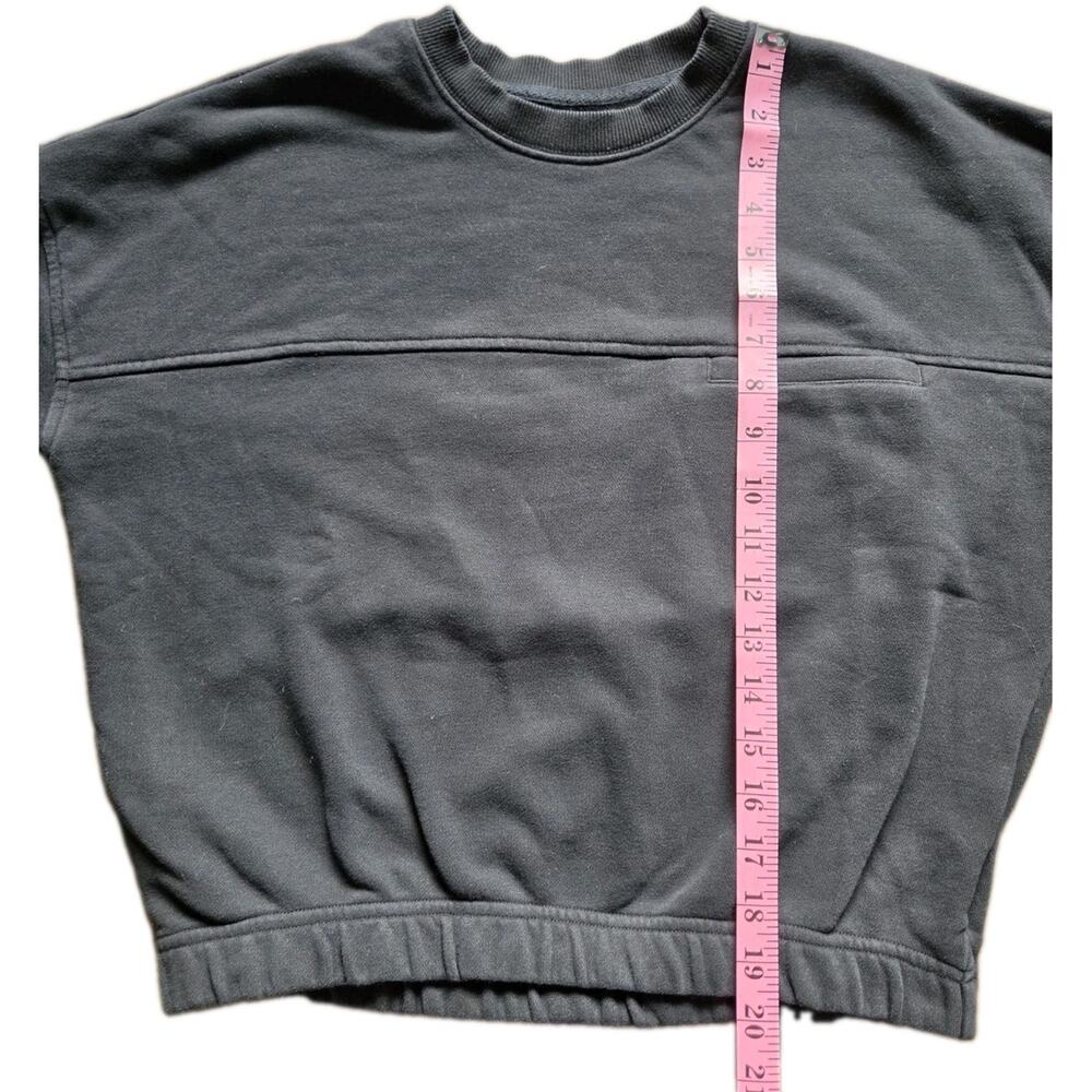 Vuori Sedona Sport Crew Cropped Terry Sweatshirt Women's XS Black Elastic Hem - Picture 9 of 9